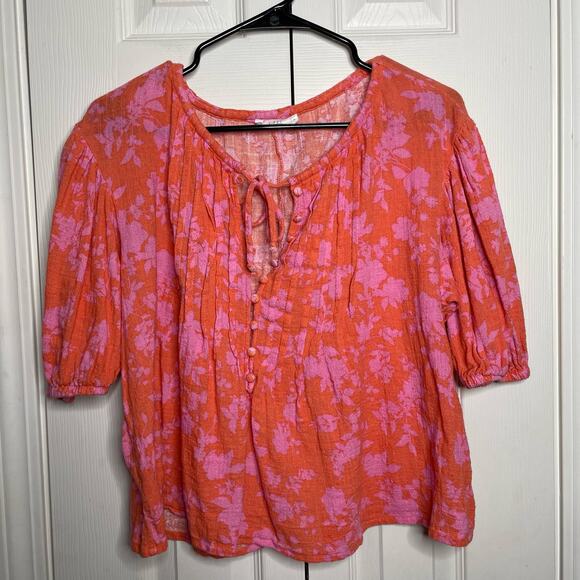 Talulah Pink Orange Womens Blouse Size Small - Picture 1 of 7